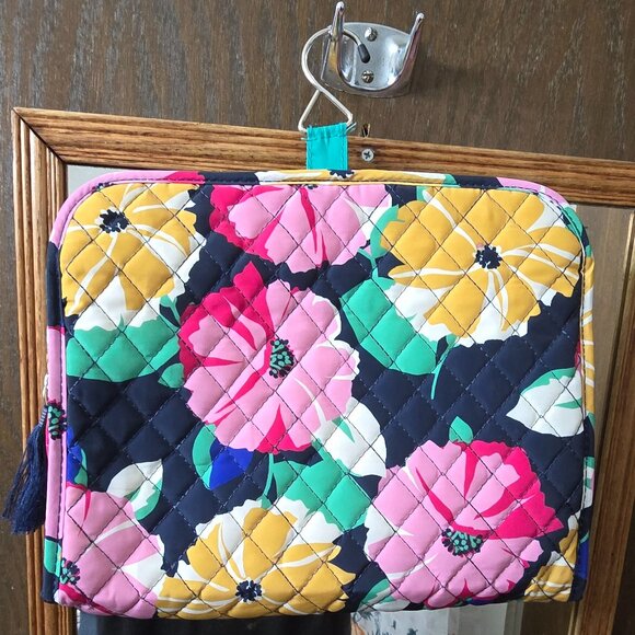 Modella Makeup Organizer Travel Toiletry Bag Blue Green Floral - Picture 1 of 4